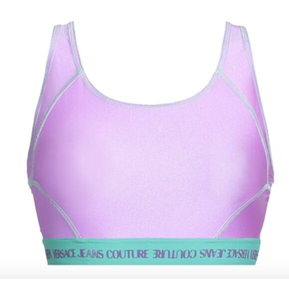 Versace JEANS COUTURE Visible Stitching Sports Top Lilac - Picture 1 of 11